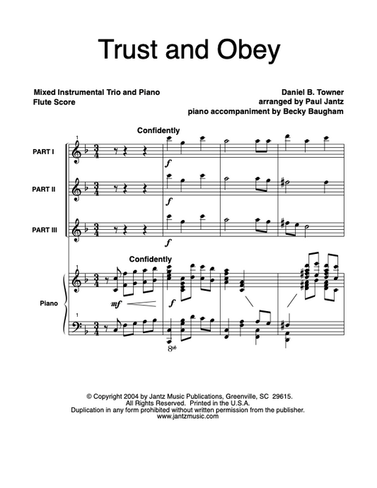 Trust and Obey - Flute Trio