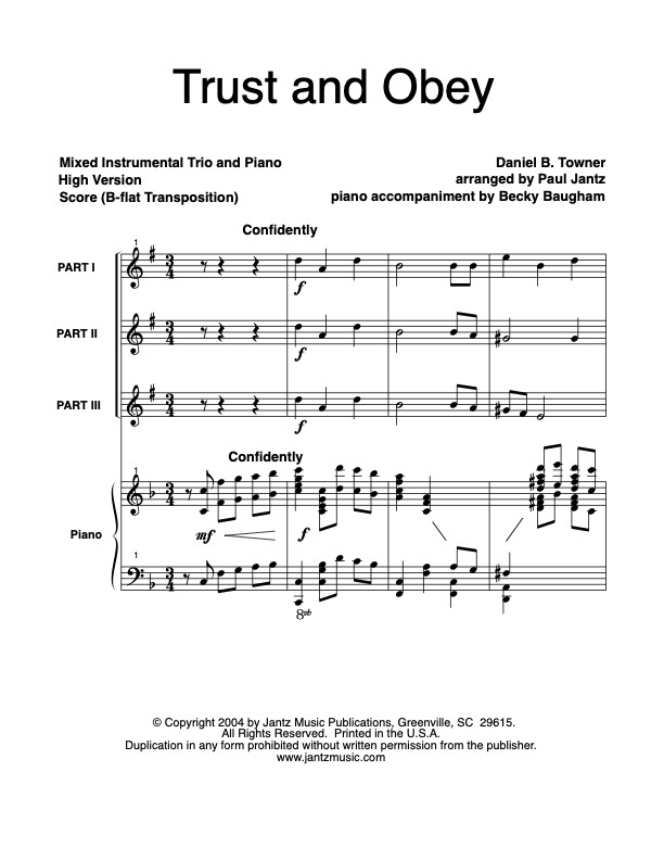 Trust and Obey - Trumpet Trio