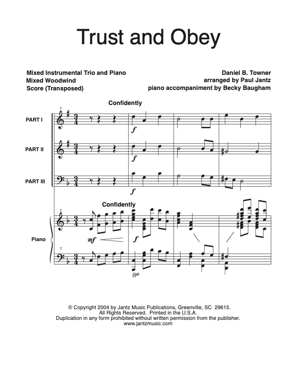 Trust and Obey - Mixed Woodwind Trio