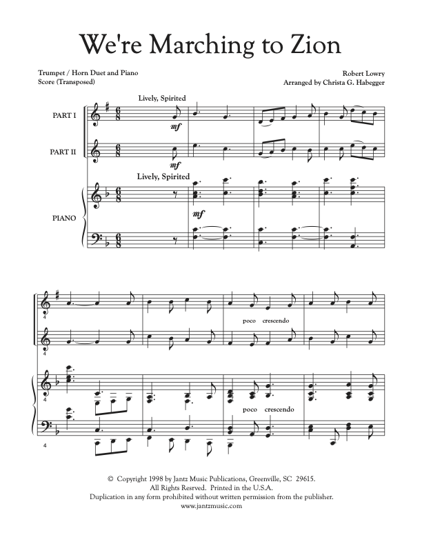 We're Marching to Zion - Trumpet/Horn Duet