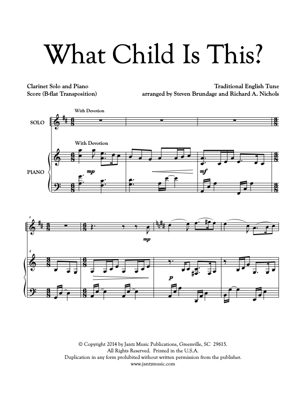 What Child Is This? - Clarinet Solo