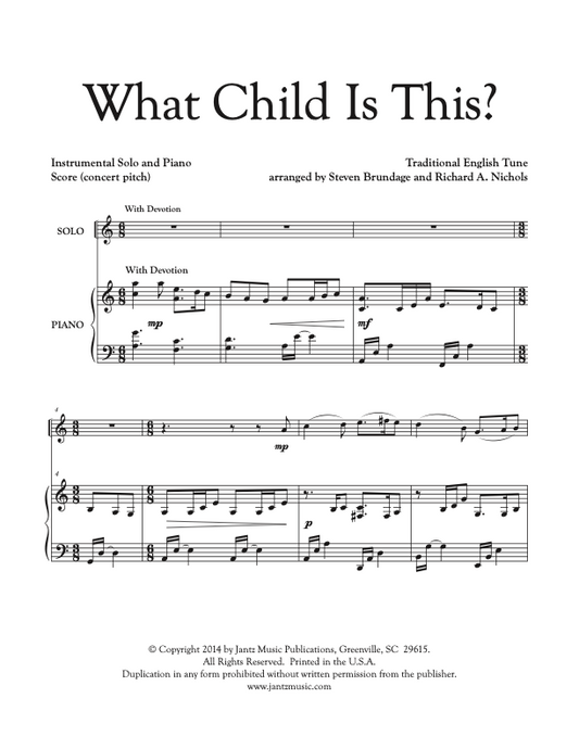 What Child Is This? - Combined Set of All Solo Instrument Options