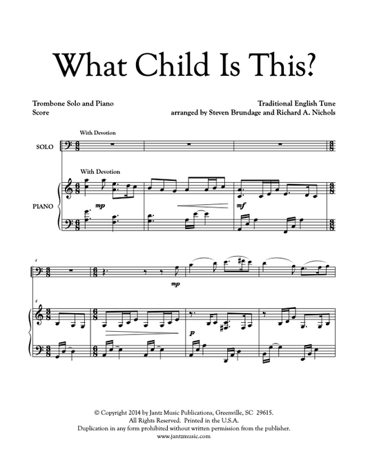 What Child Is This? - Trombone Solo