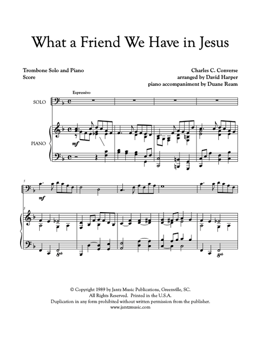 What a Friend We Have in Jesus - Trombone Solo