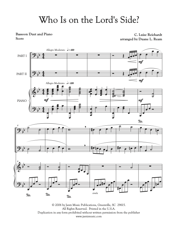 Who Is on the Lord's Side - Bassoon Duet