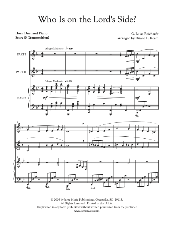 Who Is on the Lord's Side - Horn Duet