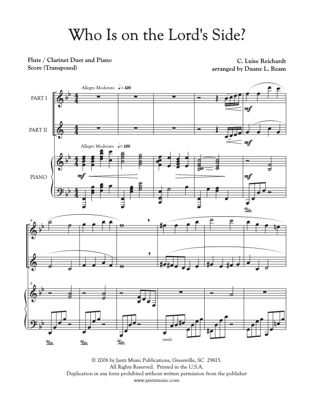 Who Is on the Lord's Side - Flute/Clarinet Duet