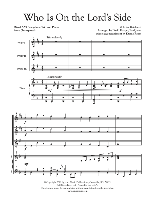 Who Is on the Lord's Side - AAT Saxophone Trio