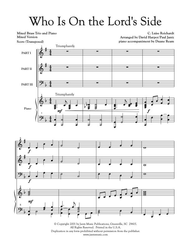 Who Is on the Lord's Side - Mixed Brass Trio