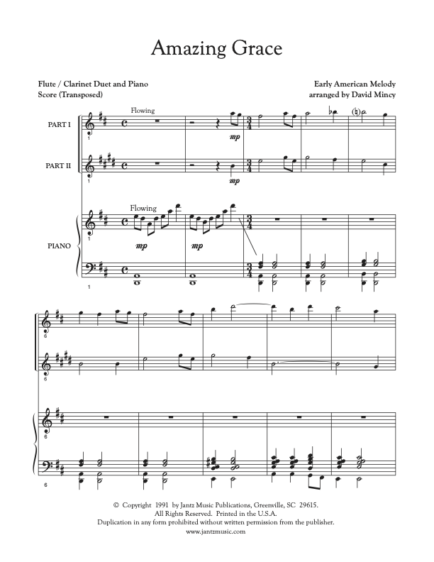 Amazing Grace - Flute/Clarinet Duet