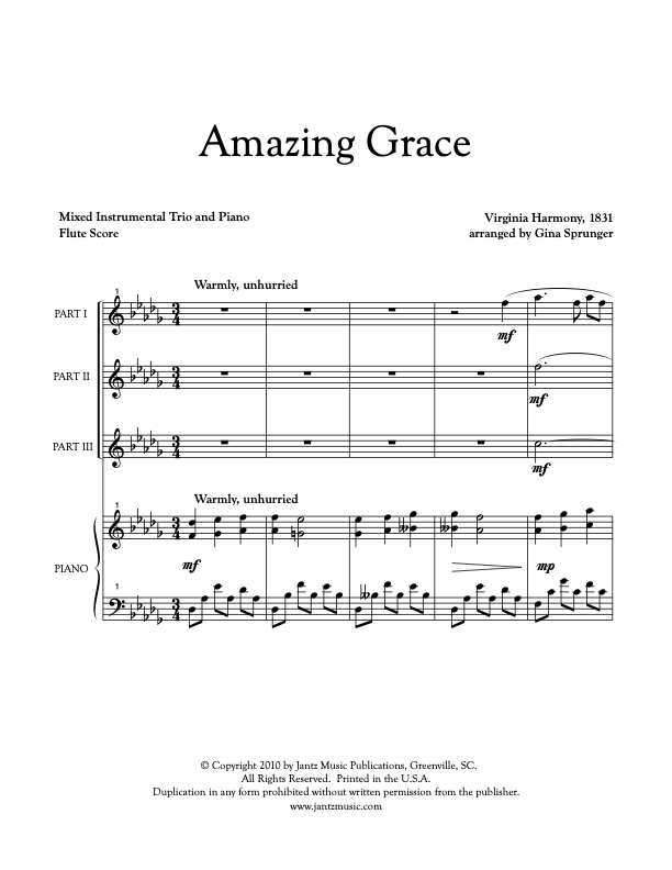 Amazing Grace - Flute Trio