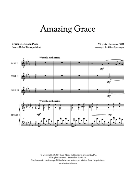 Amazing Grace - Trumpet Trio
