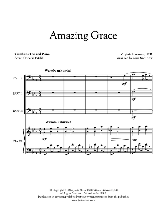 Amazing Grace - Trombone Trio