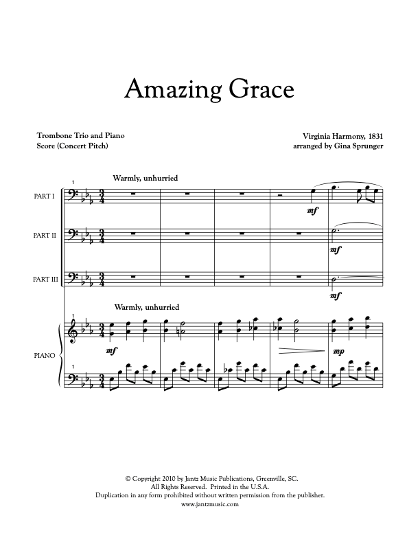 Amazing Grace - Trombone Trio