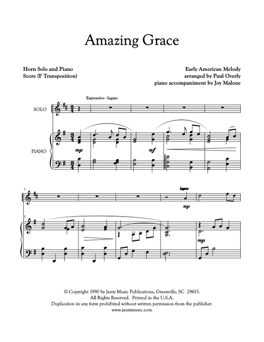 Amazing Grace - Horn Solo