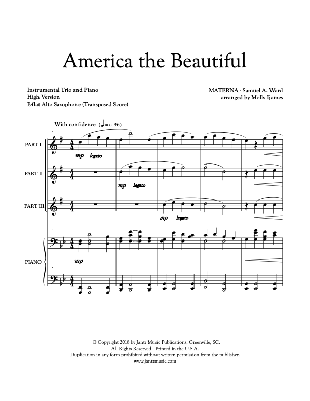 America the Beautiful - Alto Saxophone Trio