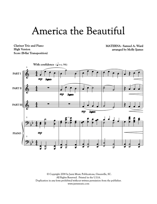 America the Beautiful - Clarinet Trio
