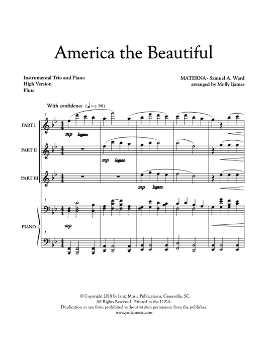 America the Beautiful - Flute Trio
