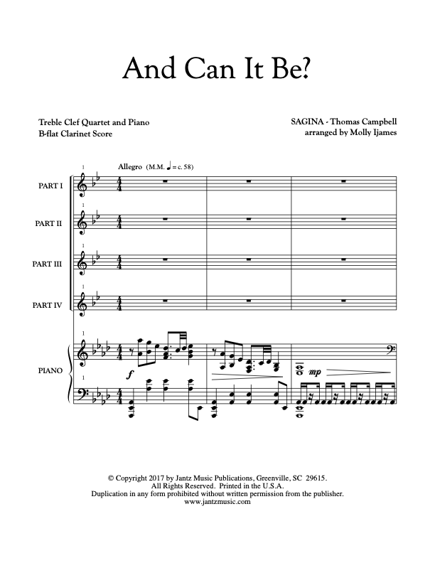 And Can It Be? - Clarinet Quartet