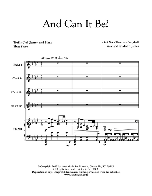 And Can It Be? - Flute Quartet
