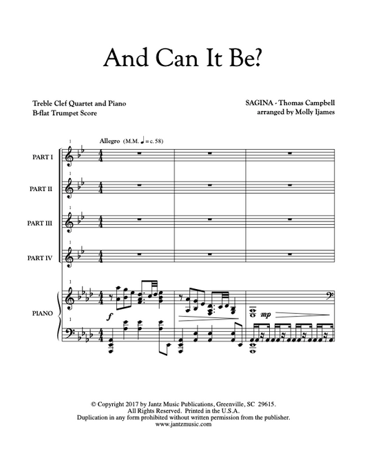 And Can It Be? - Trumpet Quartet