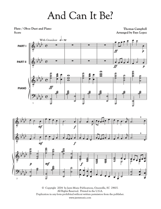 And Can It Be? - Flute/Oboe Duet