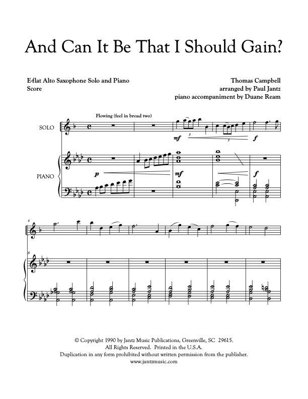 And Can It Be? - Alto Saxophone Solo