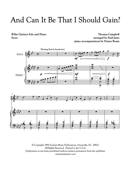 And Can It Be? - Clarinet Solo