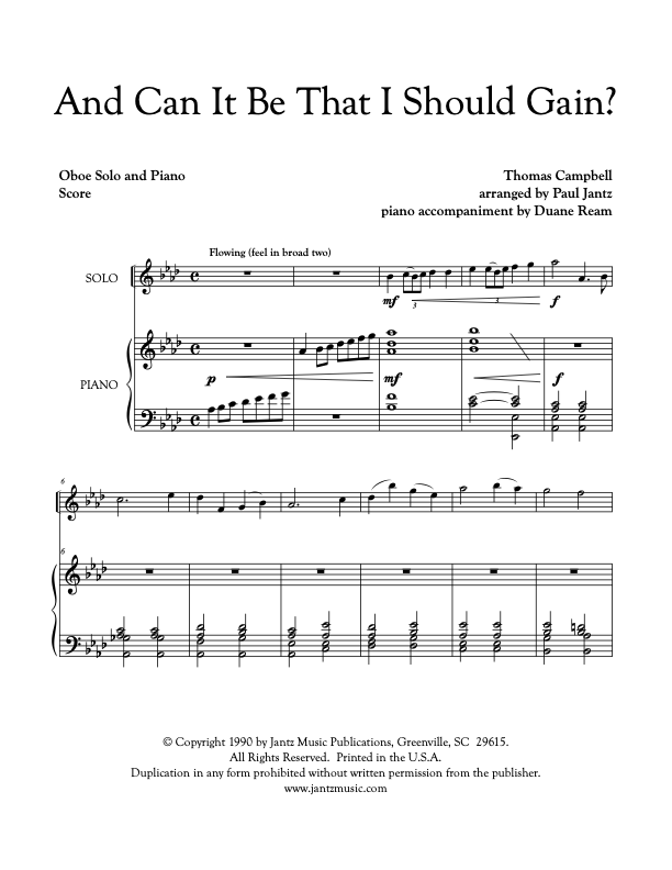 And Can It Be? - Oboe Solo