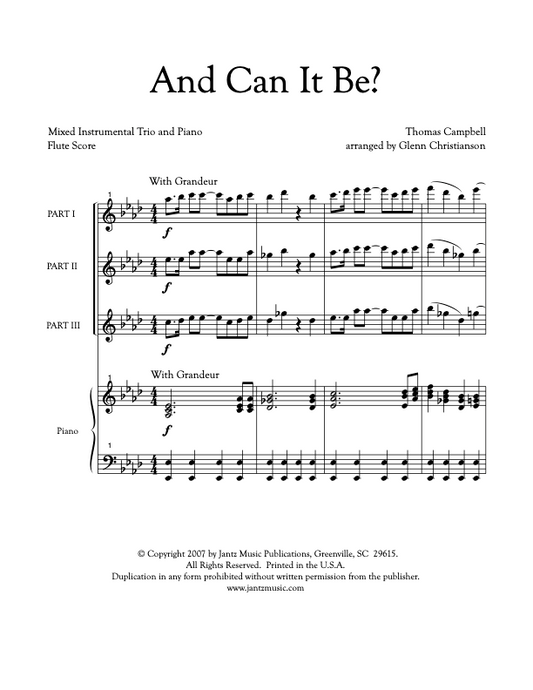 And Can It Be? - Flute Trio