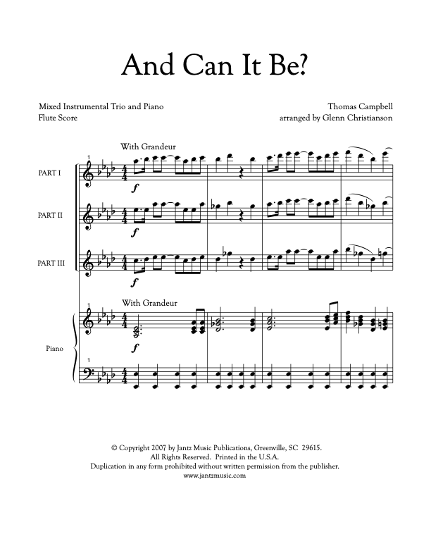 And Can It Be? - Flute Trio
