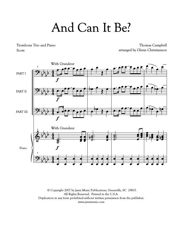 And Can It Be? - Trombone Trio