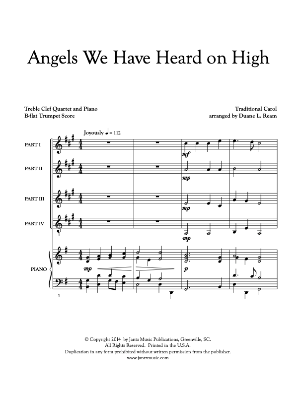 Angels We Have Heard on High - Trumpet Quartet