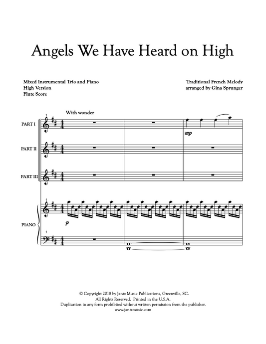 Angels We Have Heard on High - Flute Trio