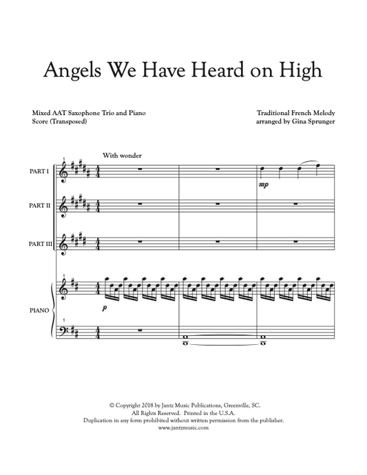 Angels We Have Heard on High - AAT Saxophone Trio
