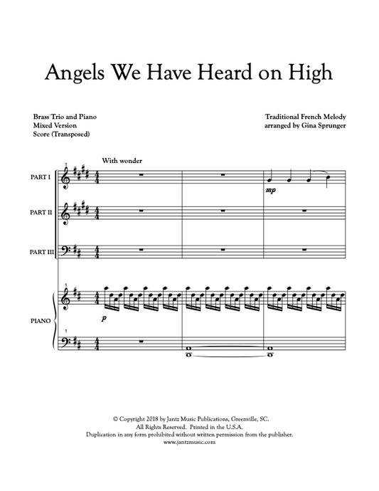 Angels We Have Heard on High - Mixed Brass Trio