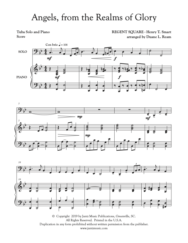 Angels, from the Realms of Glory - Tuba Solo