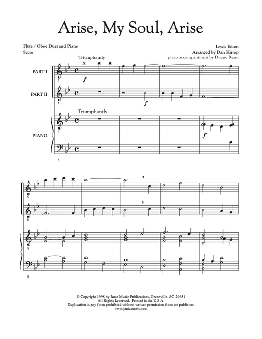 Arise, My Soul, Arise - Flute/Oboe Duet