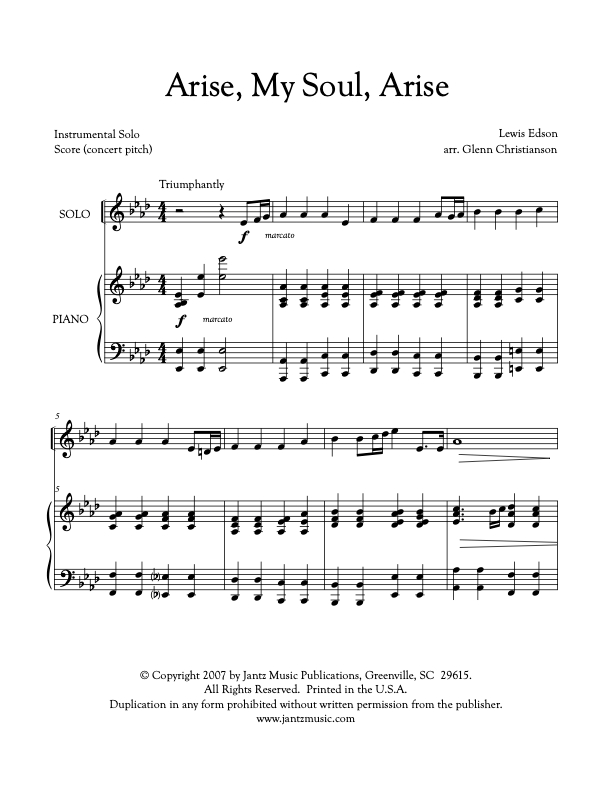 Arise, My Soul, Arise - Combined Set of All Solo Instrument Options