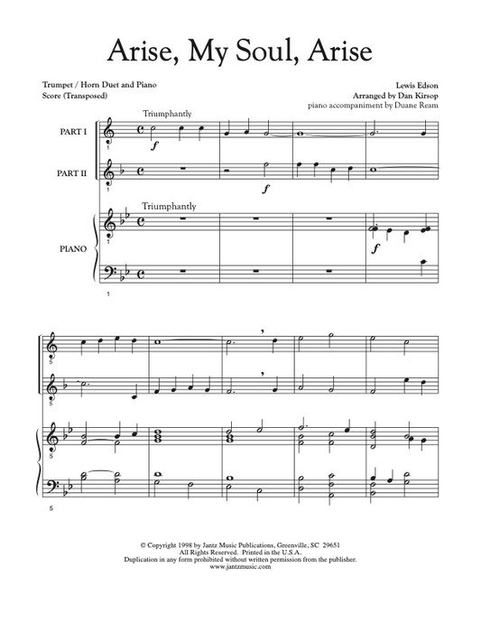 Arise, My Soul, Arise - Trumpet/Horn Duet