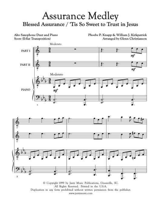 Assurance Medley - Alto Saxophone Duet