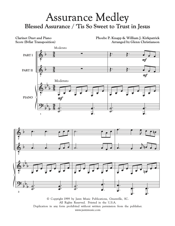 Assurance Medley - Clarinet Duet