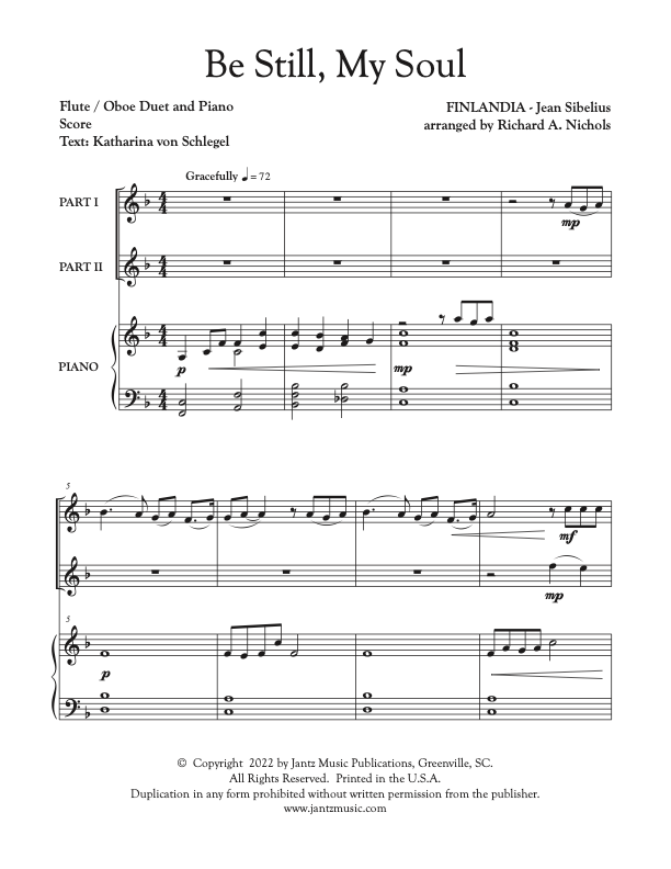 Be Still, My Soul - Flute/Oboe Duet