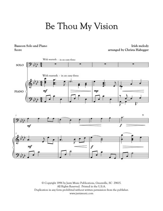 Be Thou My Vision - Bassoon Solo