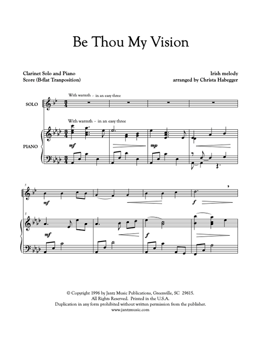 Be Thou My Vision - Clarinet Solo
