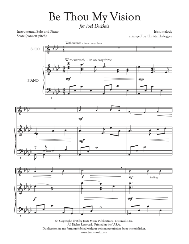 Be Thou My Vision - Combined Set of All Solo Instrument Options