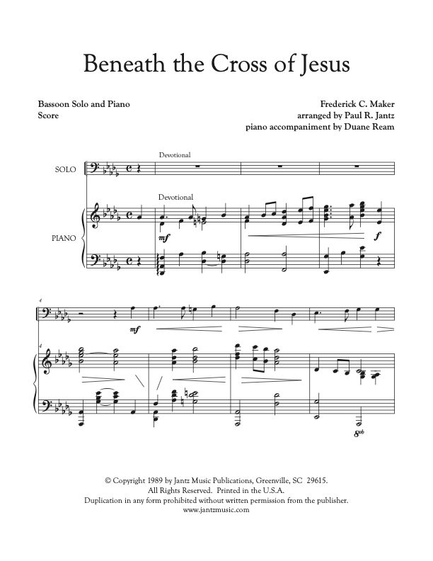 Beneath the Cross of Jesus - Bassoon Solo