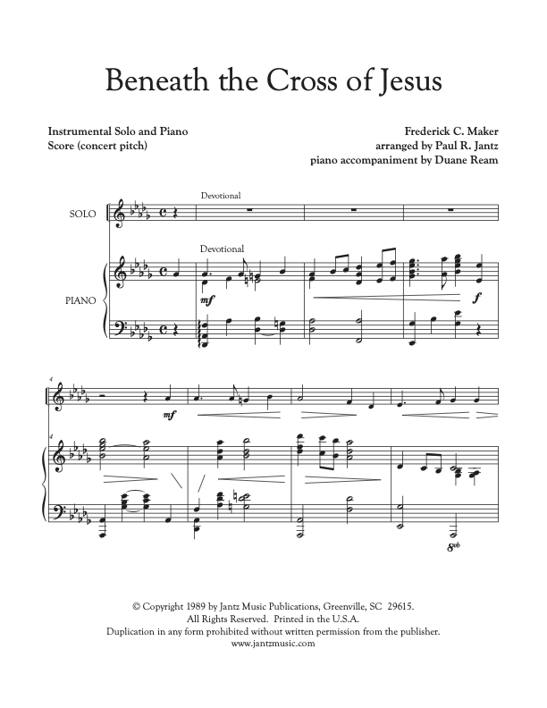Beneath the Cross of Jesus - Combined Set of All Solo Instrument Options