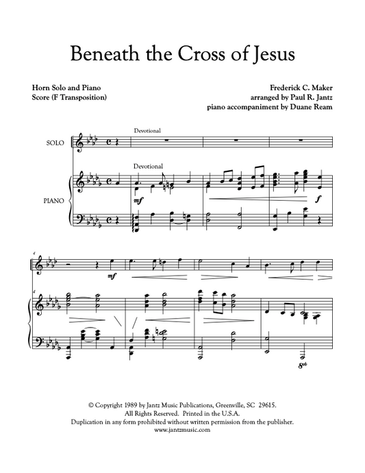 Beneath the Cross of Jesus - Horn Solo