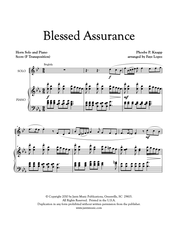 Blessed Assurance - Horn Solo